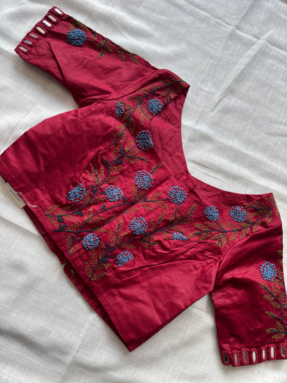 Maroon Embroidered blouse