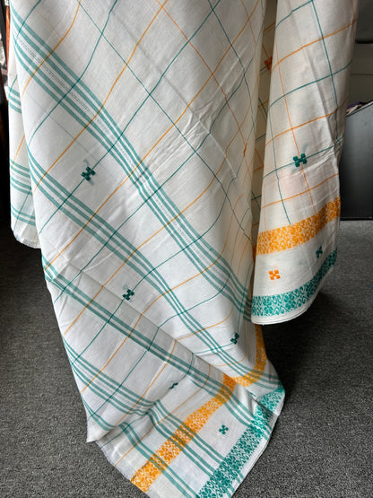 WHITE DHANIAKHALI SAREE