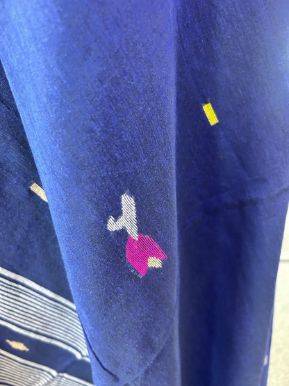 BLUE MUL JAMDANI SAREE