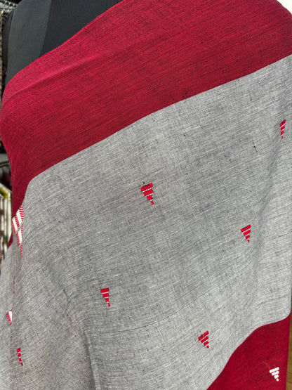 RED DHANIAKHALI SAREE