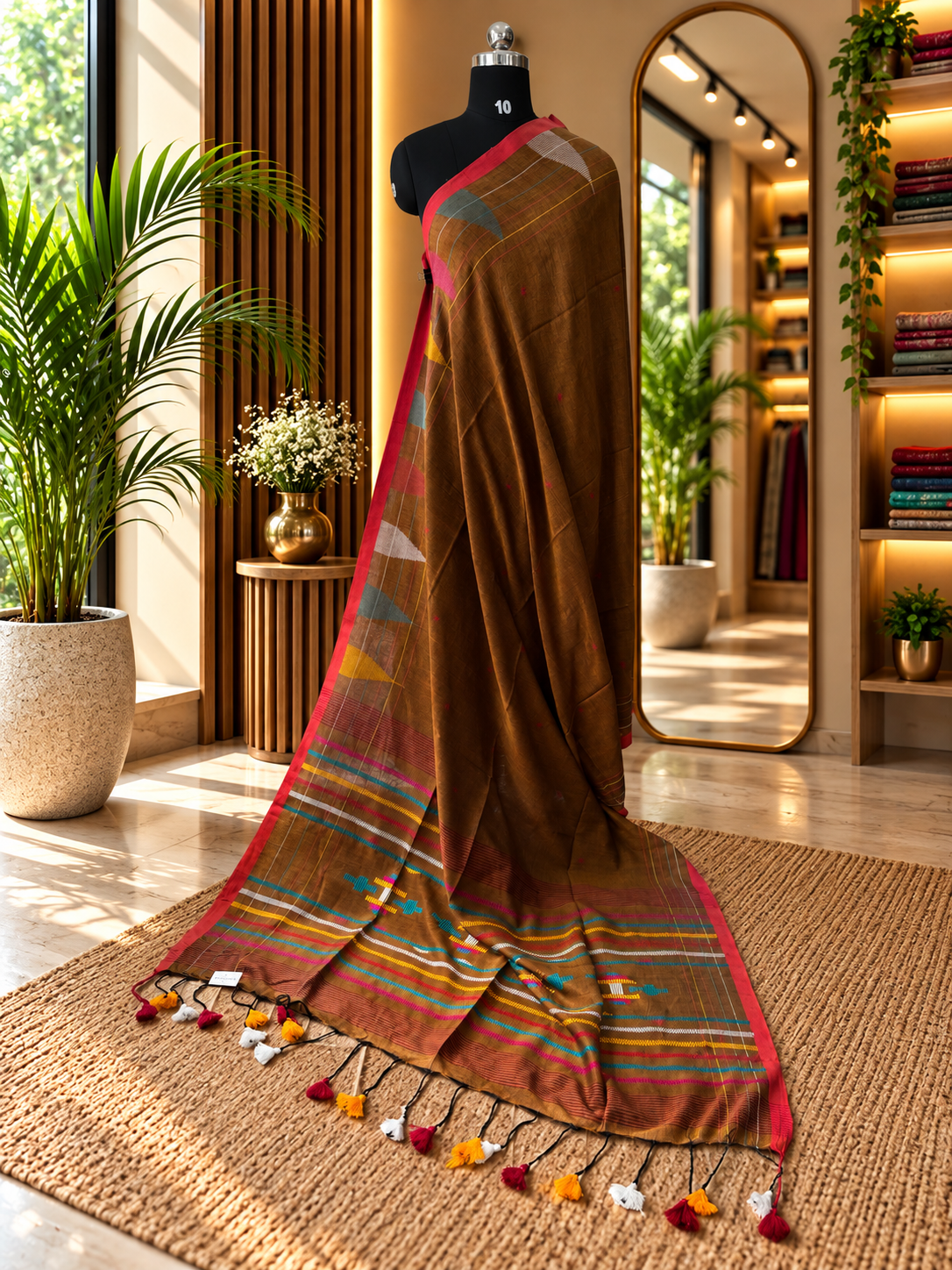 BROWN JAMDANI SAREE