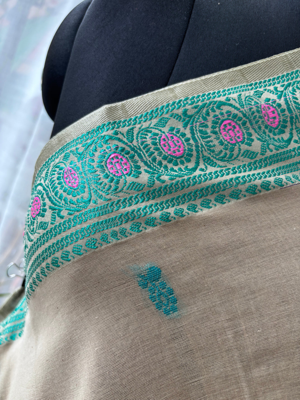 BEIGE MERCERISED SAREE