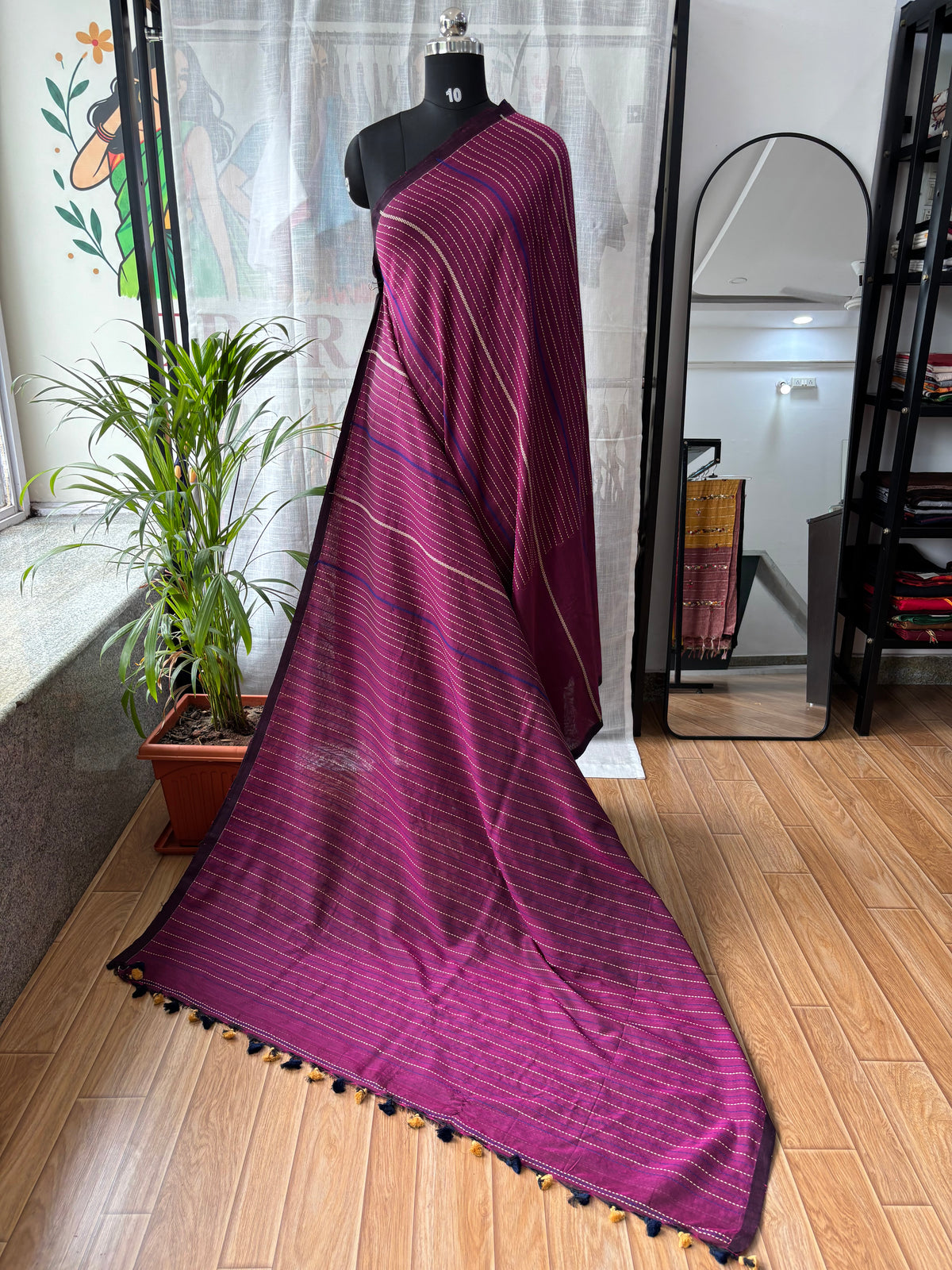 PURPLE MERCERISED SAREE