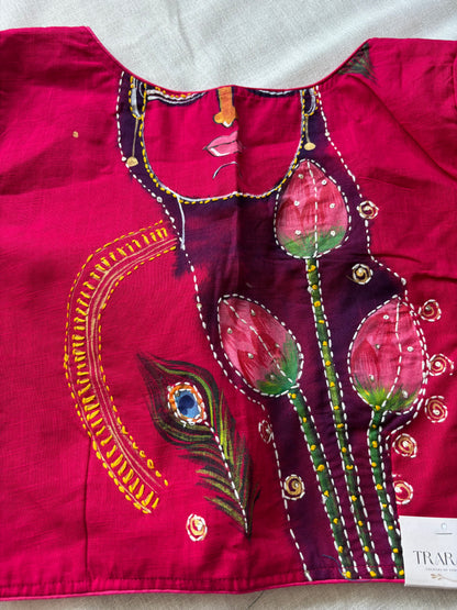 Pink hand painted blouse