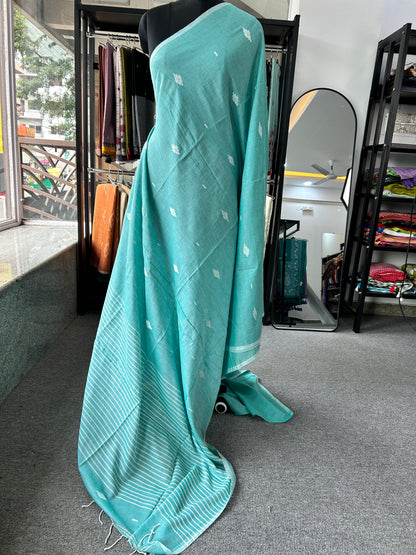 GREEN MUL JAMDANI SAREE