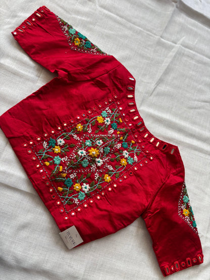 Red Embroidered blouse