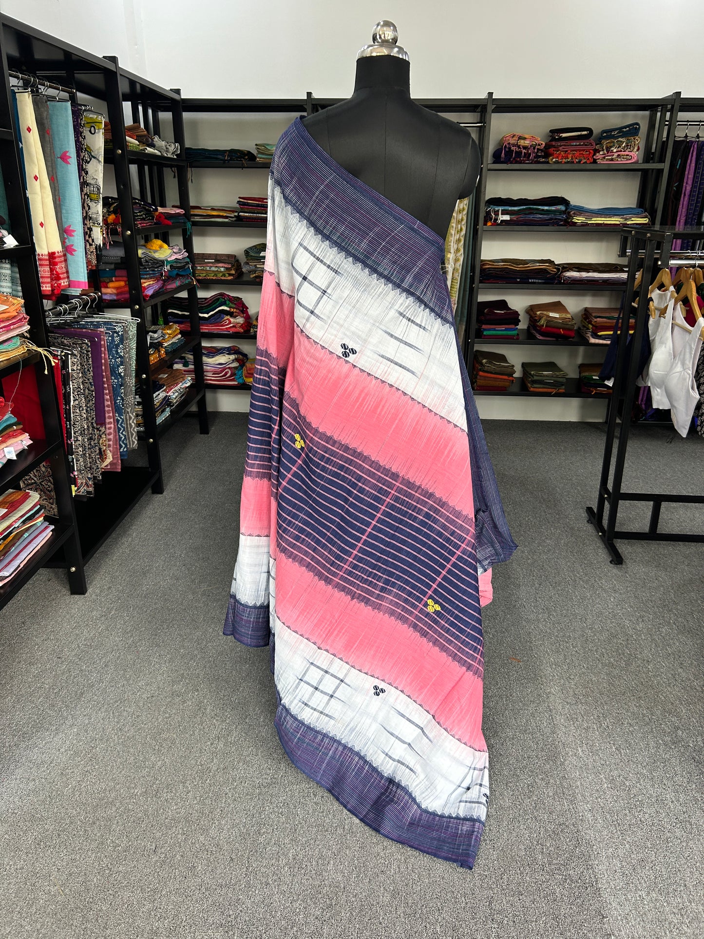 BLUE DHANIAKHALI SAREE