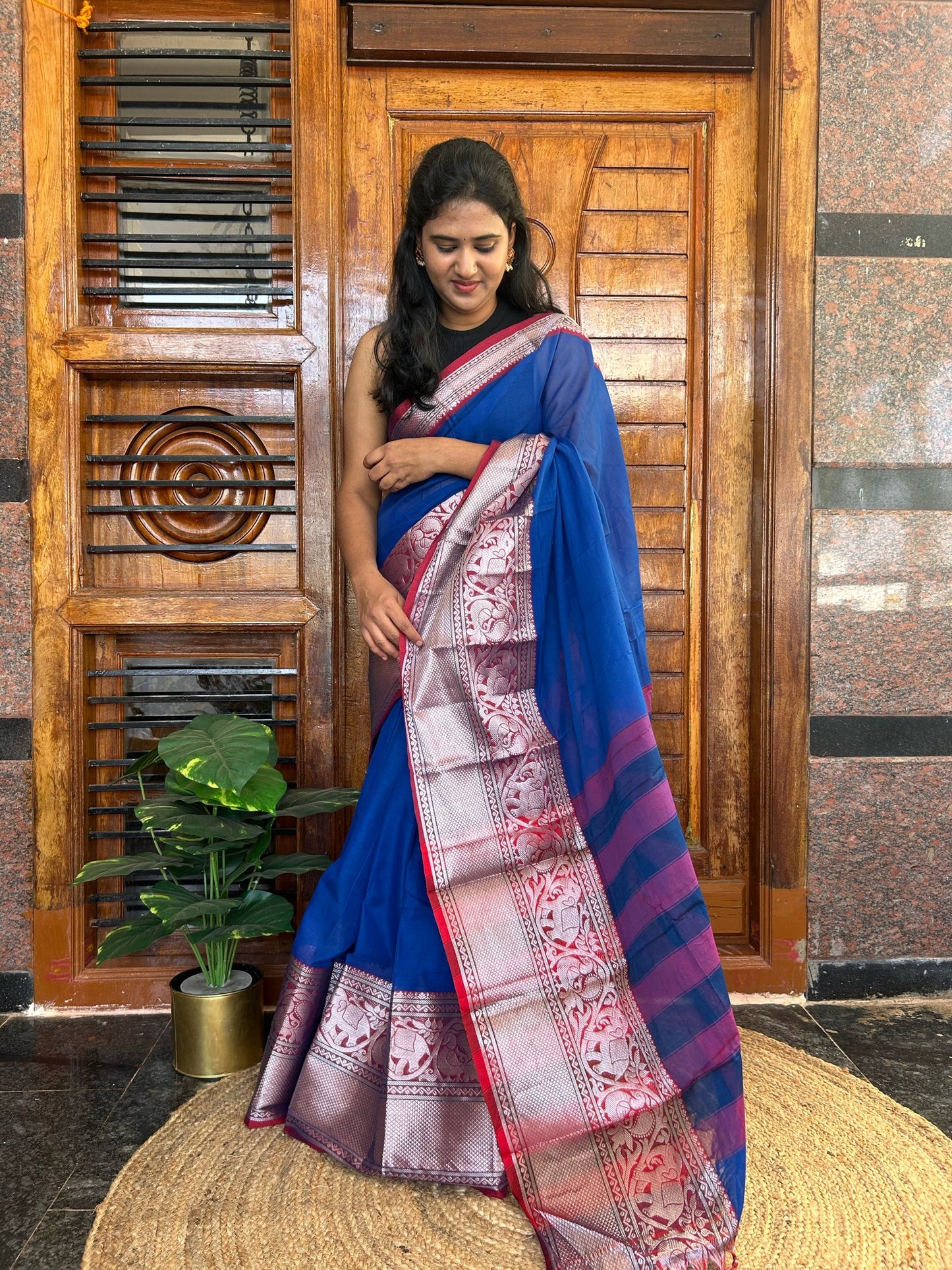 Blue Narayanpet saree.