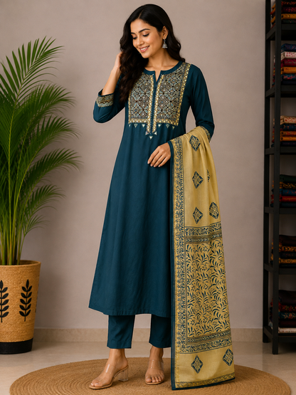 GREEN GAMTHI COTTON SUIT