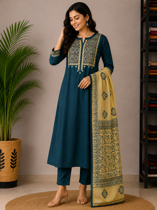 GREEN GAMTHI COTTON SUIT