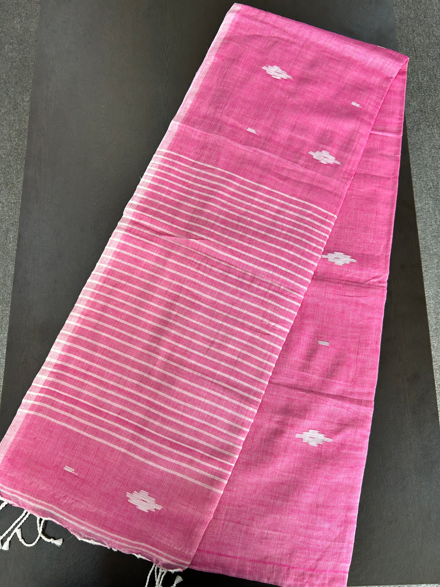 PINK MUL JAMDANI SAREE