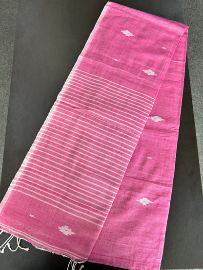 PINK MUL JAMDANI SAREE