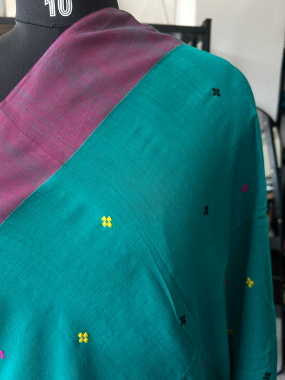 GREEN KHADI COTTON SAREE