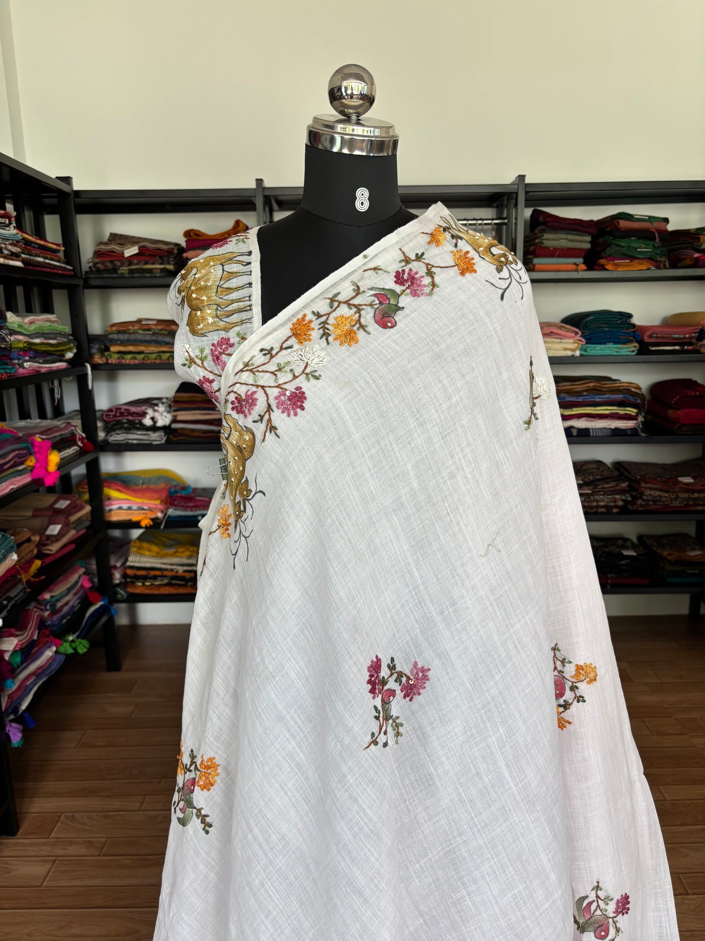 PINK LINEN SAREE