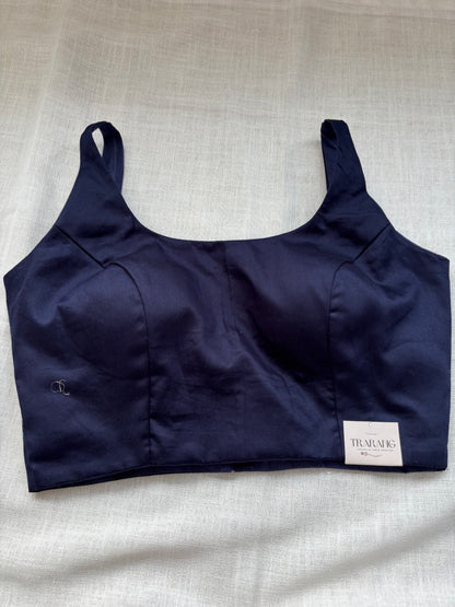NAVY BLUE COTTON BLOUSE