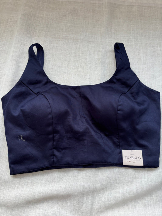 NAVY BLUE COTTON BLOUSE