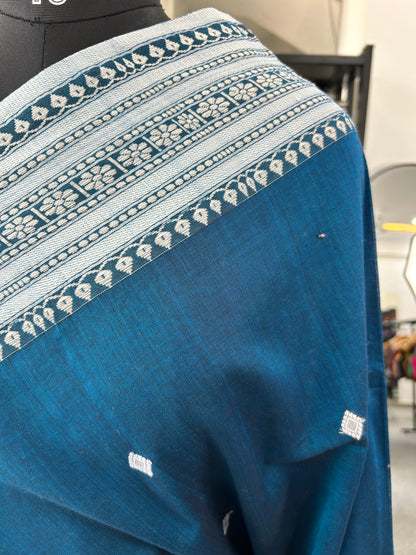 BLUE MERCERISED SAREE