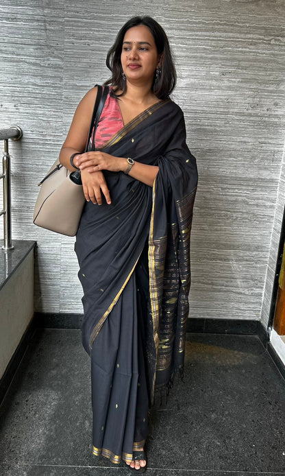 BLACK JAMDANI SAREE