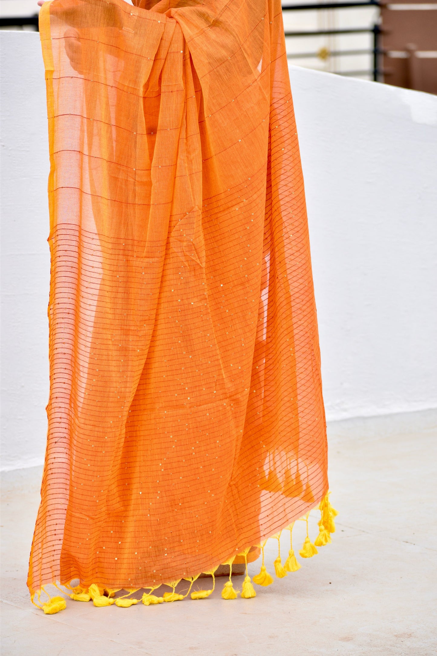 ORANGE  MUL SAREE