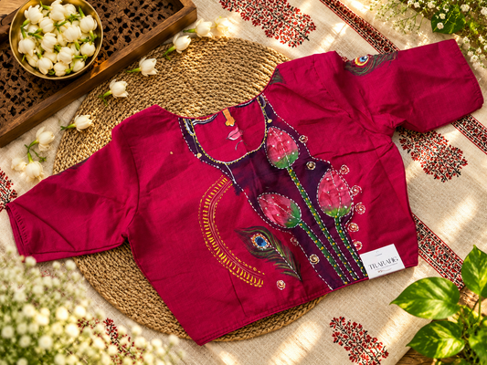 Pink hand painted blouse