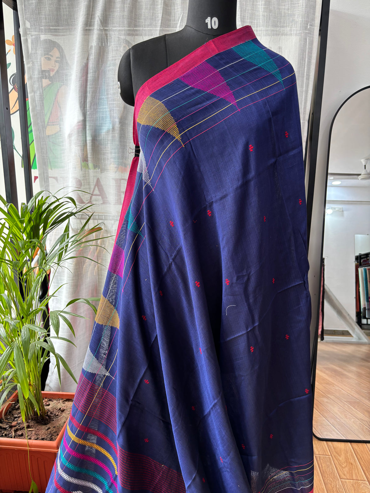 NAVY BLUE JAMDANI SAREE
