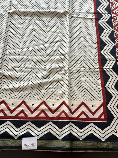 White chanderi mul cotton