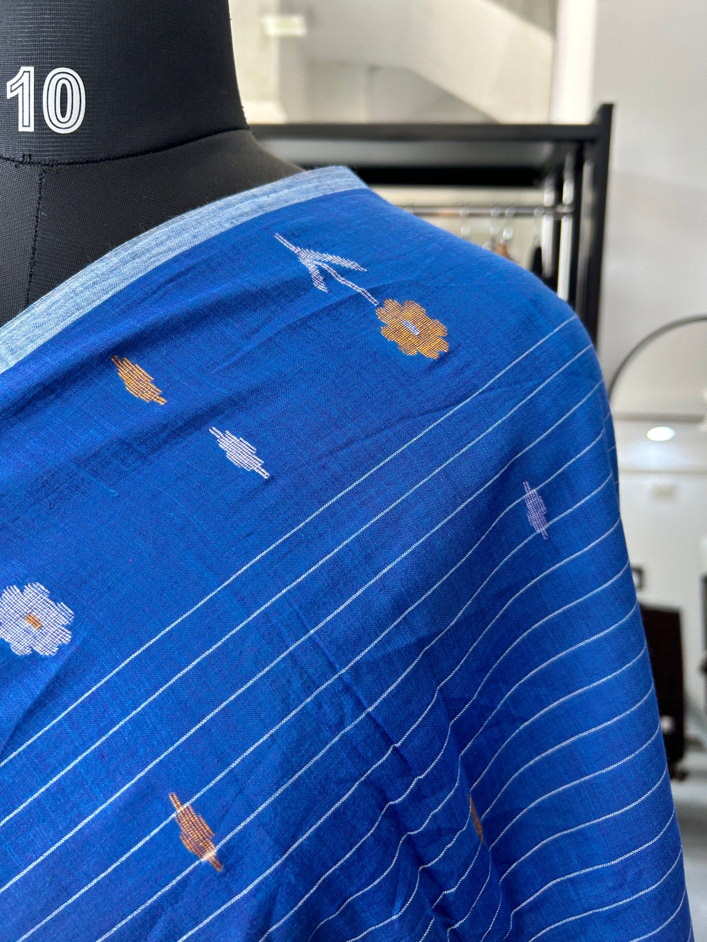 BLUE KHADI JAMDANI SAREE