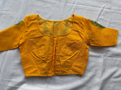 Yellow hand painted blouse