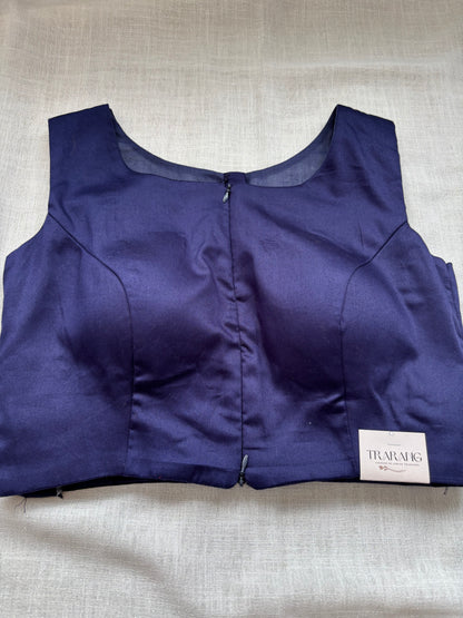 NAVY BLUE COTTON BLOUSE