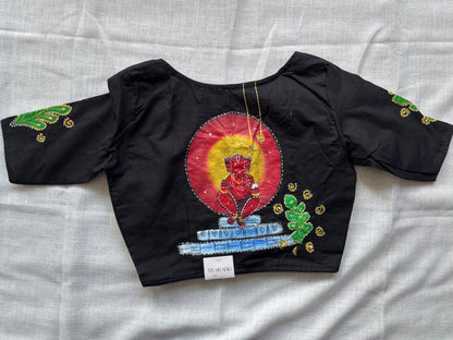 Black hand painted blouse