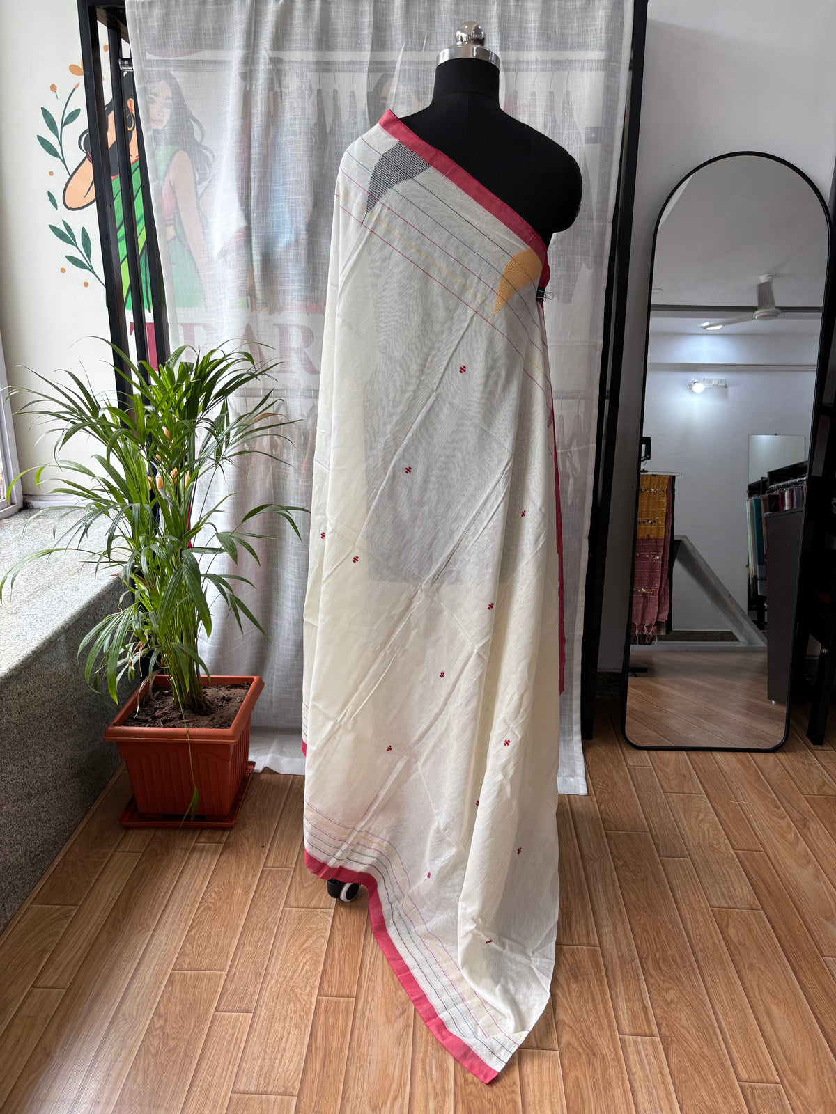 WHITE JAMDANI SAREE