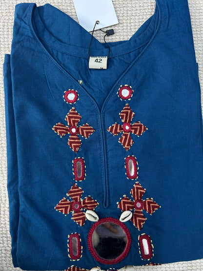 BLUE GAMTHI COTTON SUIT