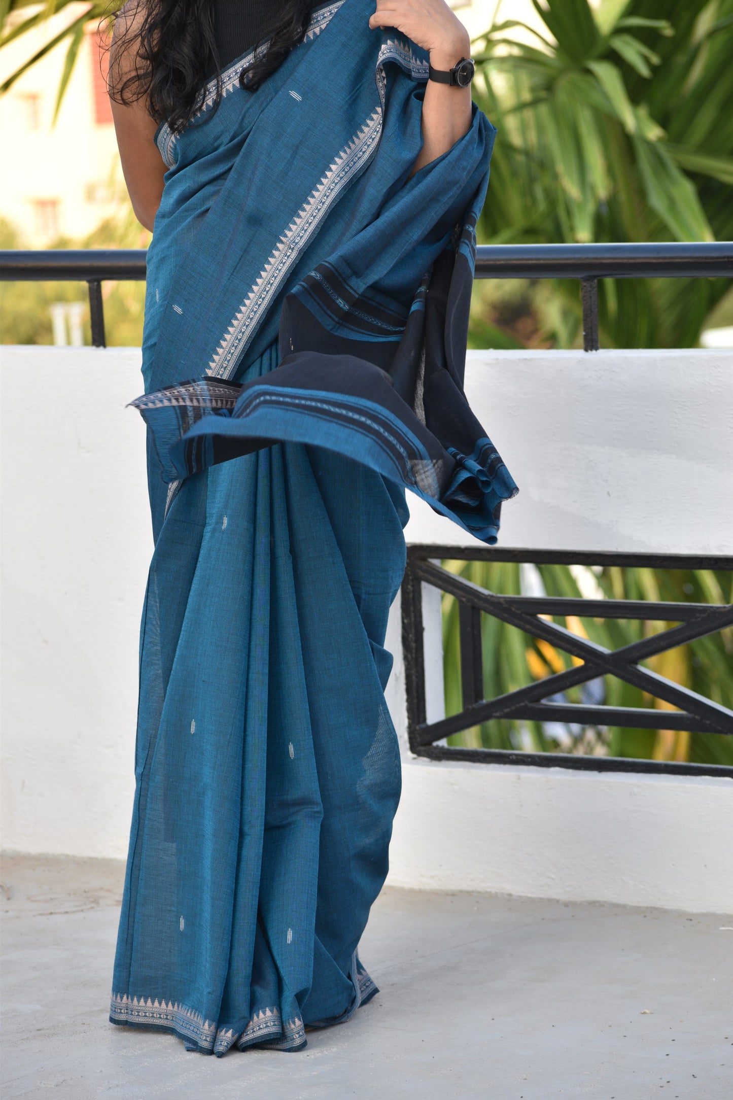 BLUE DHANIAKHALI SAREE