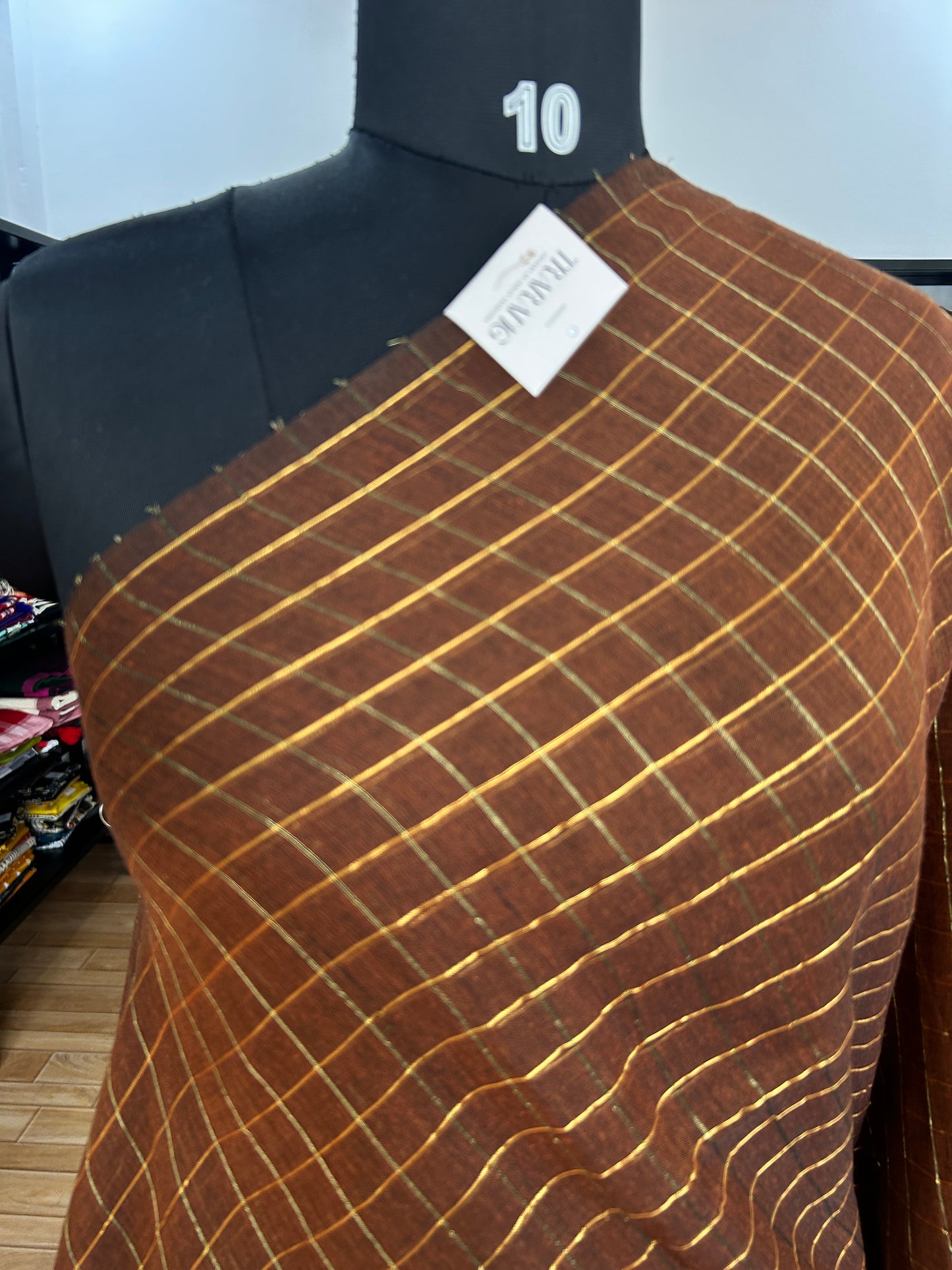 BROWN  MUL SAREE