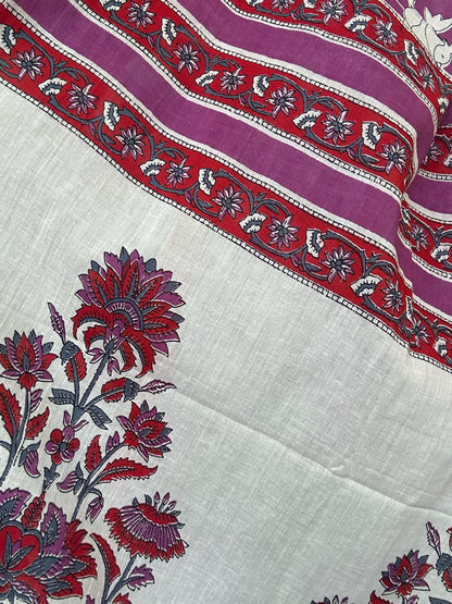 purple mulmul cotton saree