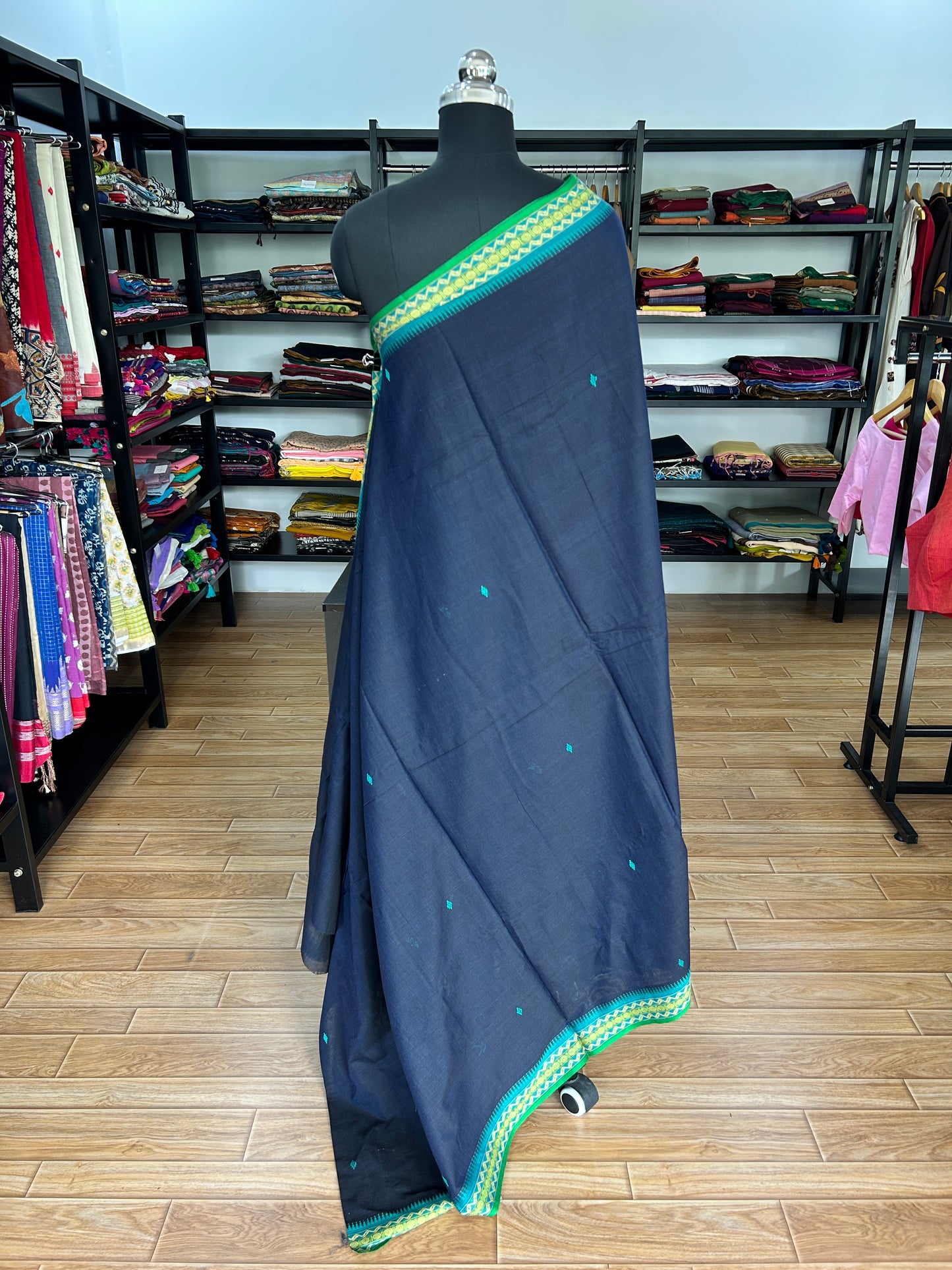 BLUE DHANIAKHALI SAREE