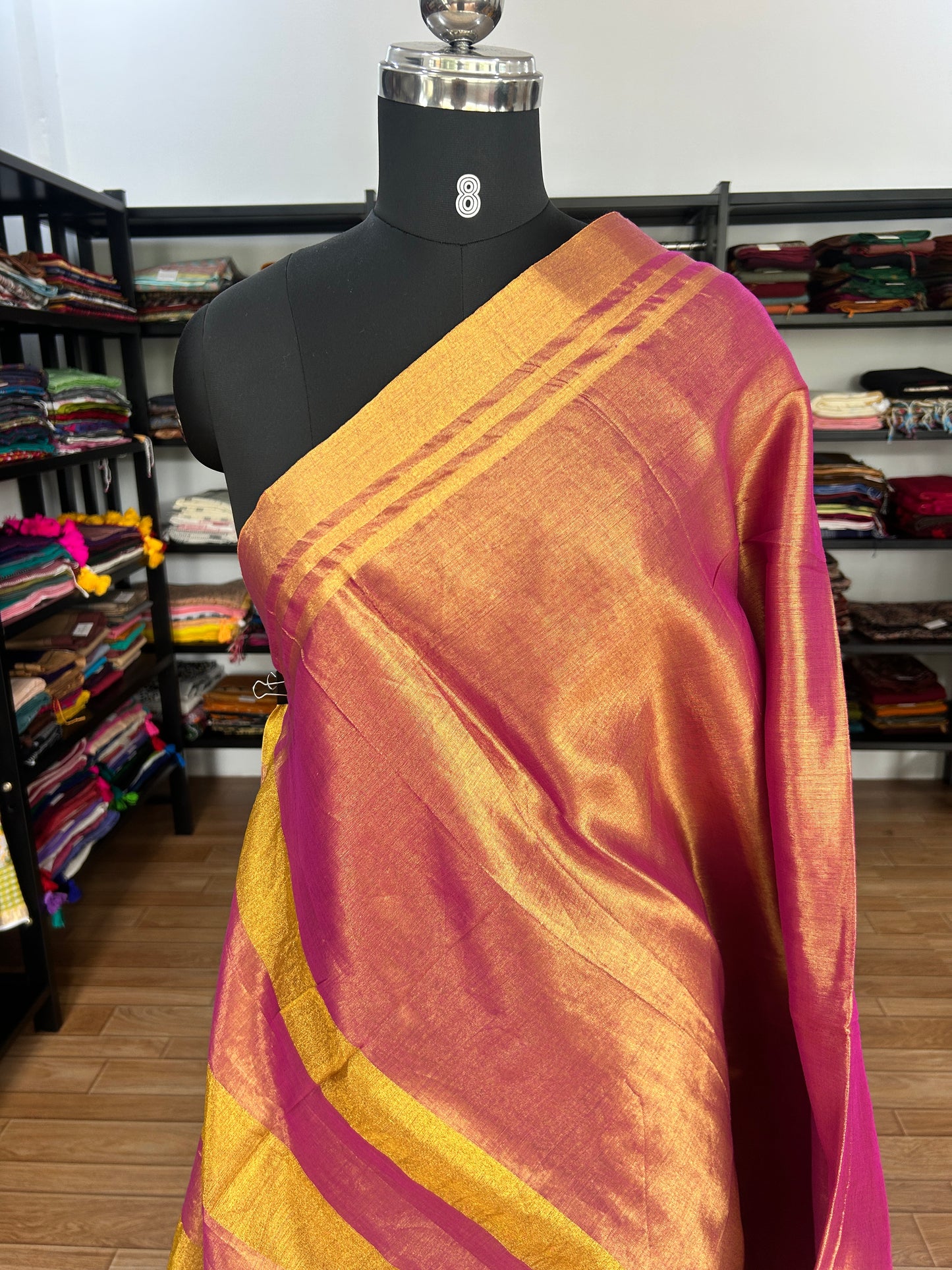 PINK TISSUE  MUL SAREE
