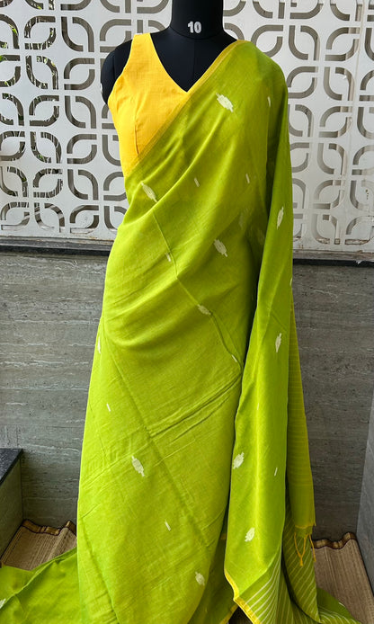 GREEN MUL JAMDANI SAREE