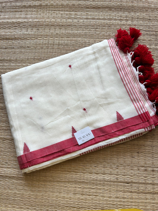 WHITE JAMDANI SAREE
