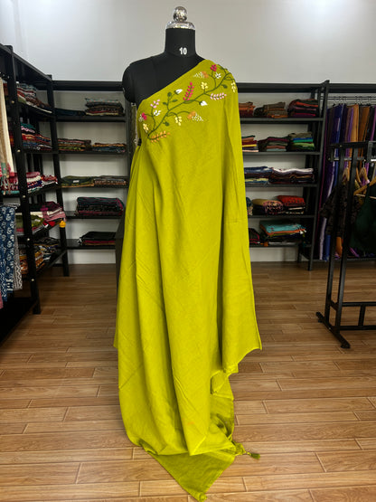 GREEN KATHA MUL SAREE
