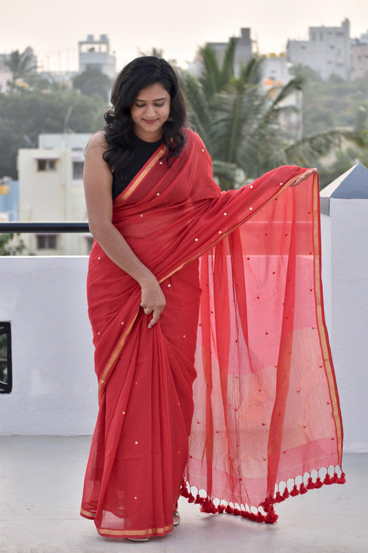 RED MUL SAREE