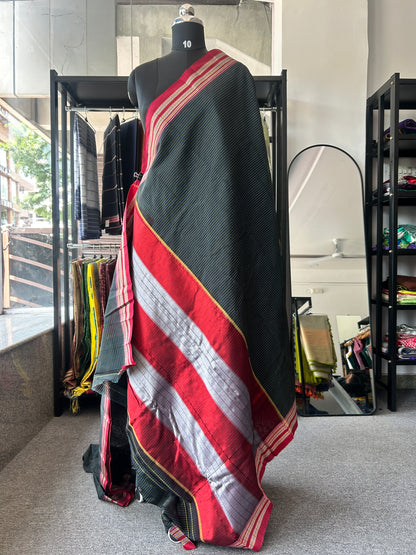 GREEN HANDLOOM ILKAL SAREE