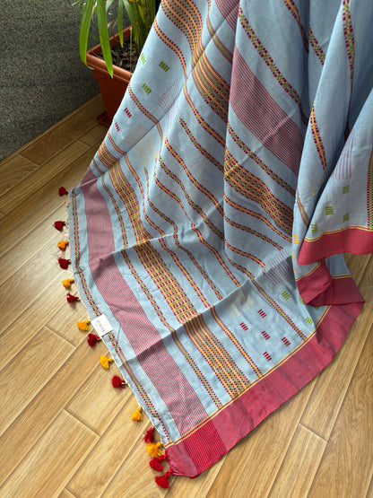 LIGHT BLUE JAMDANI SAREE