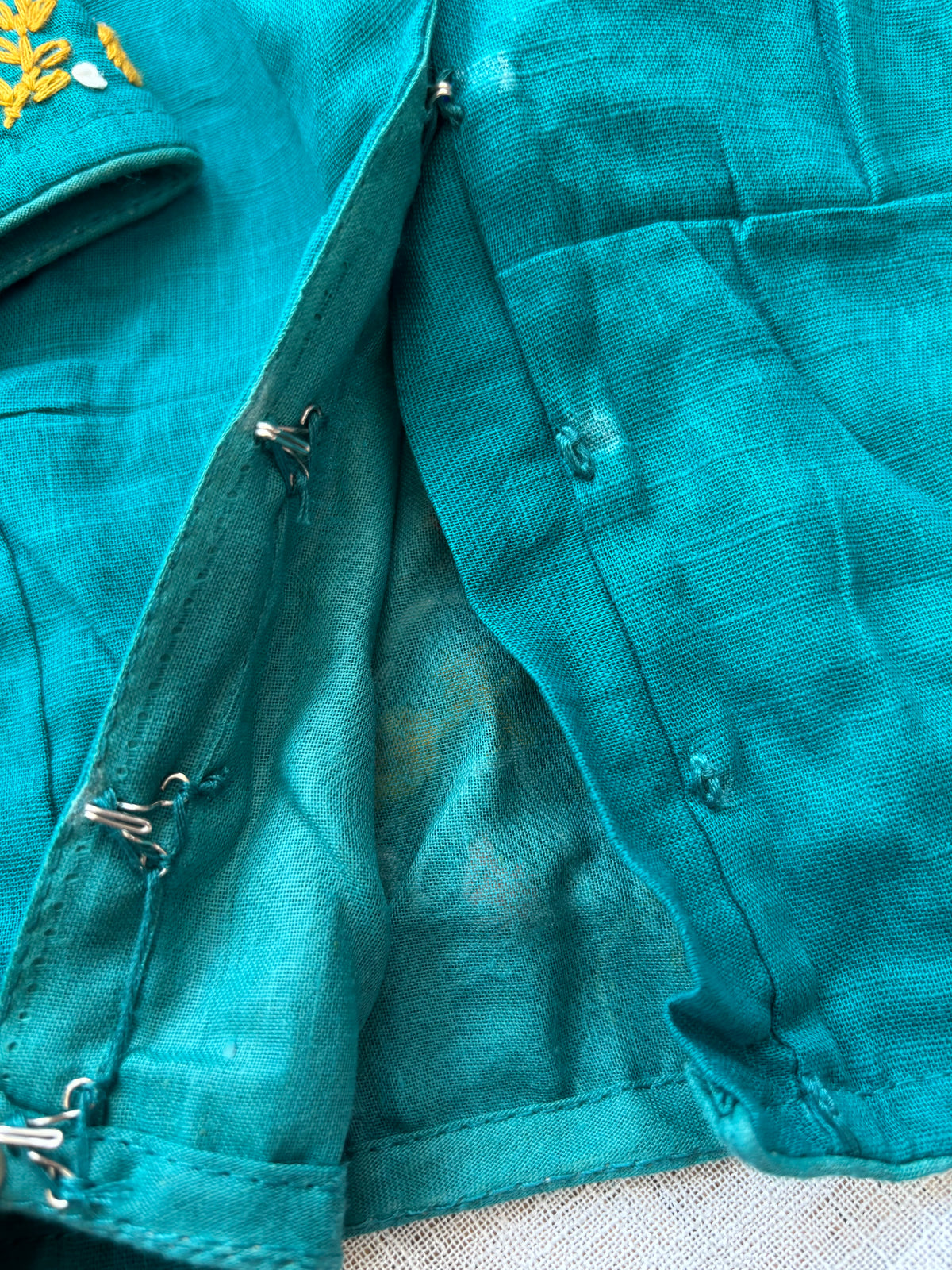 BLUE EMBROIDERED  BLOUSE