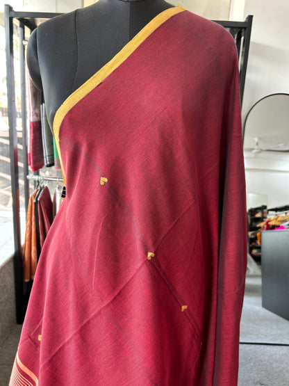 MARRON MERCERISED JAMDANI