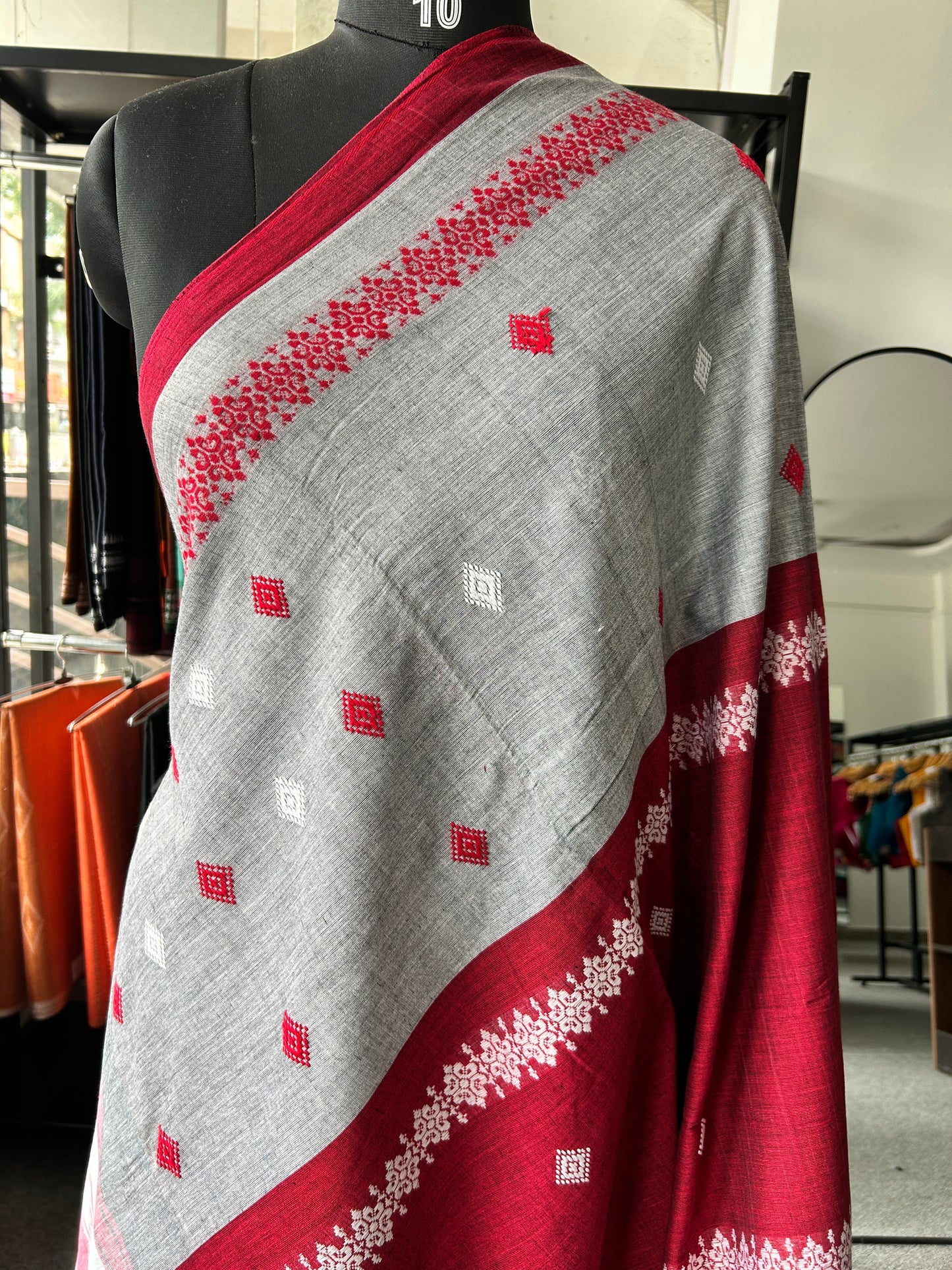 GREY DHANIAKHALI SAREE