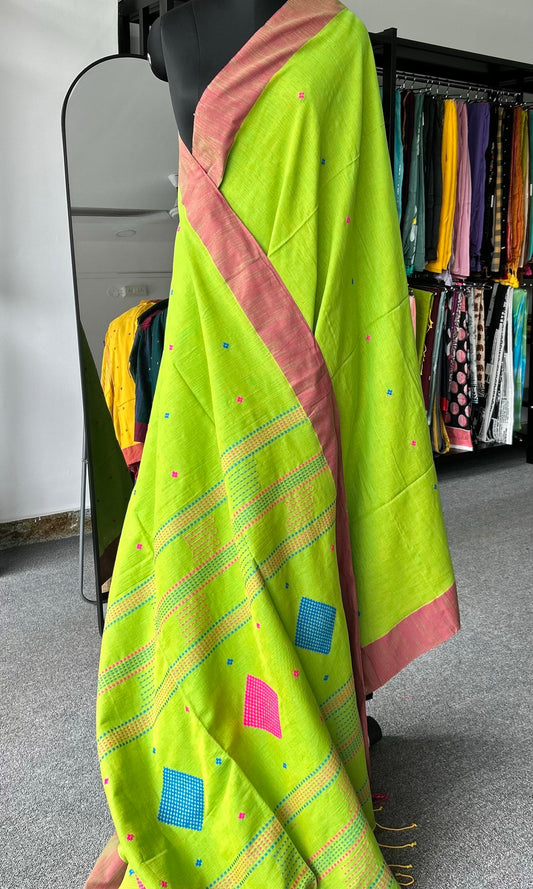 GREEN KHADI COTTON SAREE