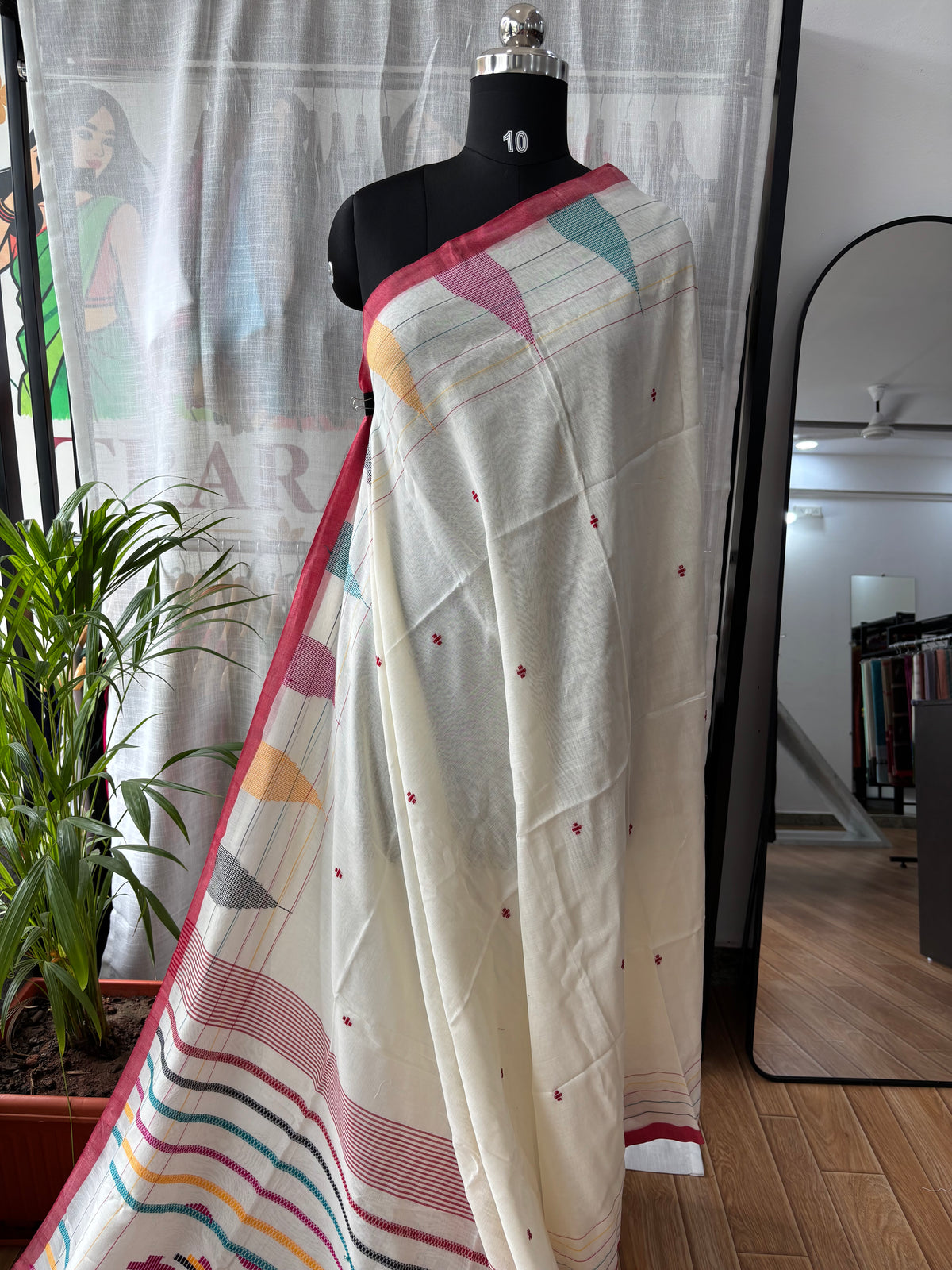 WHITE JAMDANI SAREE