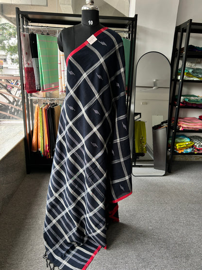 BLUE LINEN SAREE