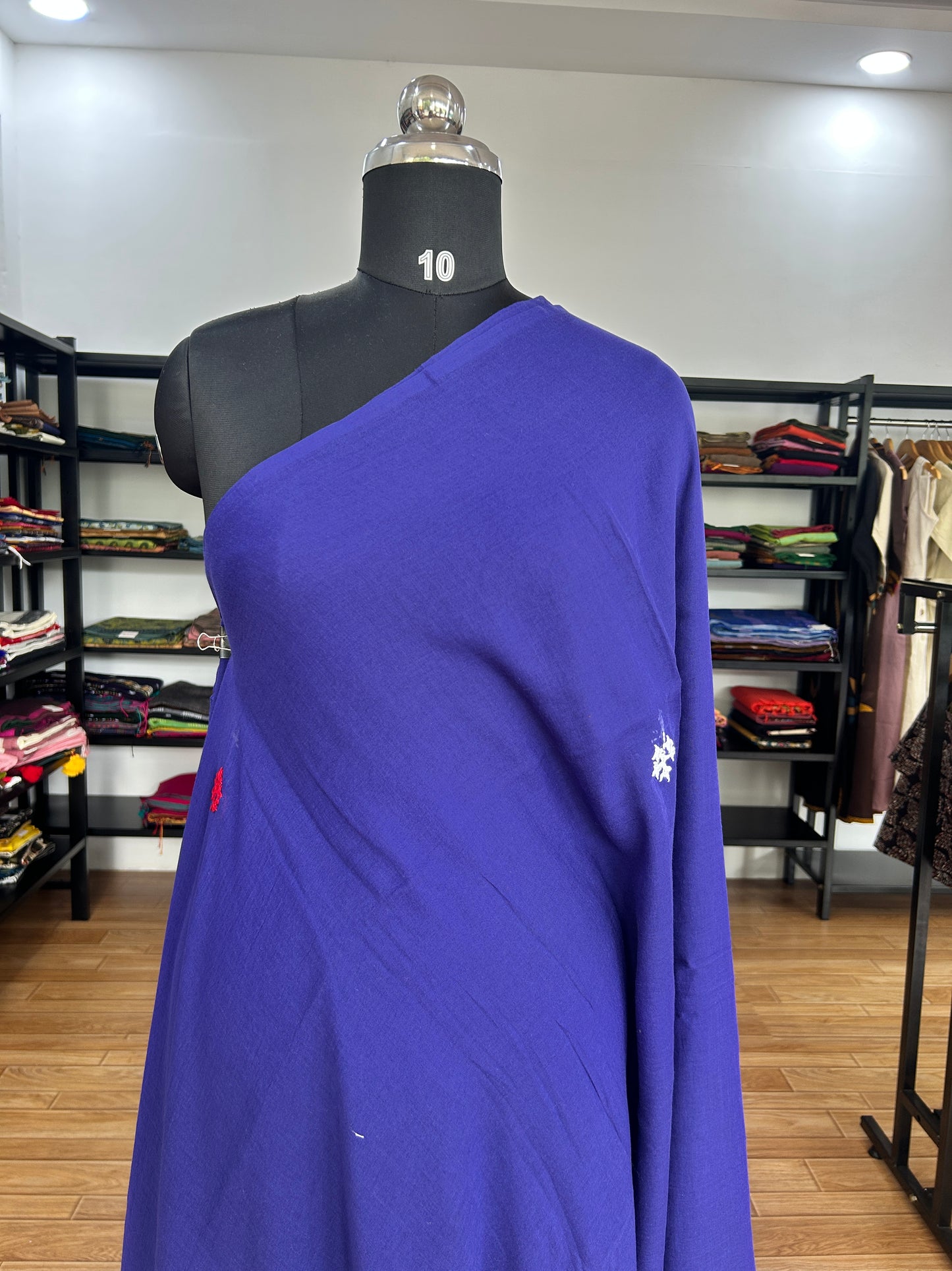 BLUE KATHA MUL SAREE